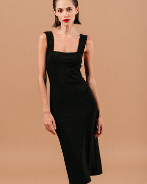VESTIDO MIDI LOUISE NEGRO -30% (T G)