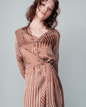 VESTIDO SATINADO NICE CAMEL -15%