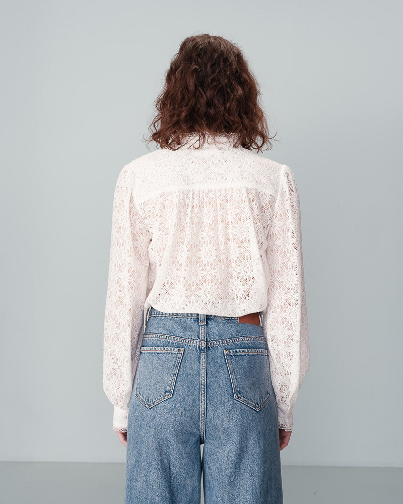 Blusa Nora de encaje blanco (T.CH)