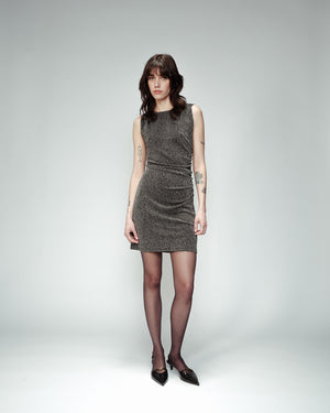 VESTIDO CORTO ORELIA BRILLOS GRIS -20%