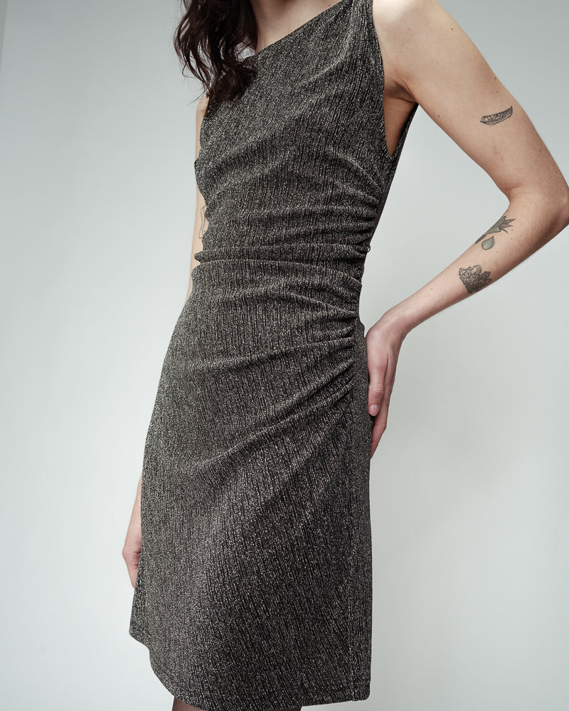 VESTIDO CORTO ORELIA BRILLOS GRIS -20%