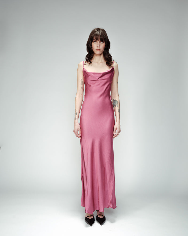 VESTIDO LENCERO SATINADO ROSA ORPHEE