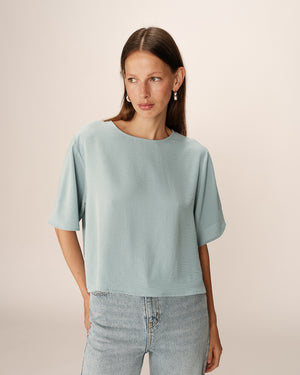 BLUSA PAPRIKA AZUL MANGA 3/4