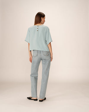 BLUSA PAPRIKA AZUL MANGA 3/4