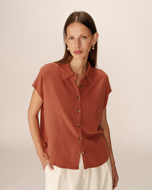 CAMISA PEREZ TERRACOTA