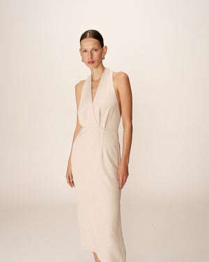 VESTIDO HALTER ELEGANTE PERLA