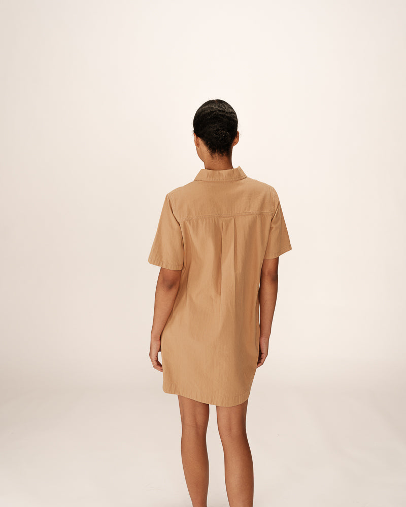 VESTIDO CORTO MEZCLILLA PHILINE CAMEL