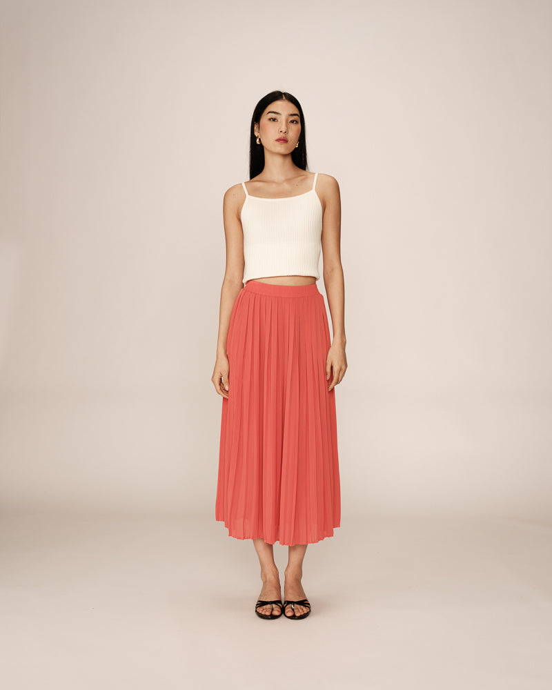 FALDA TABLEADA PLISSE CORAL (CH o G)