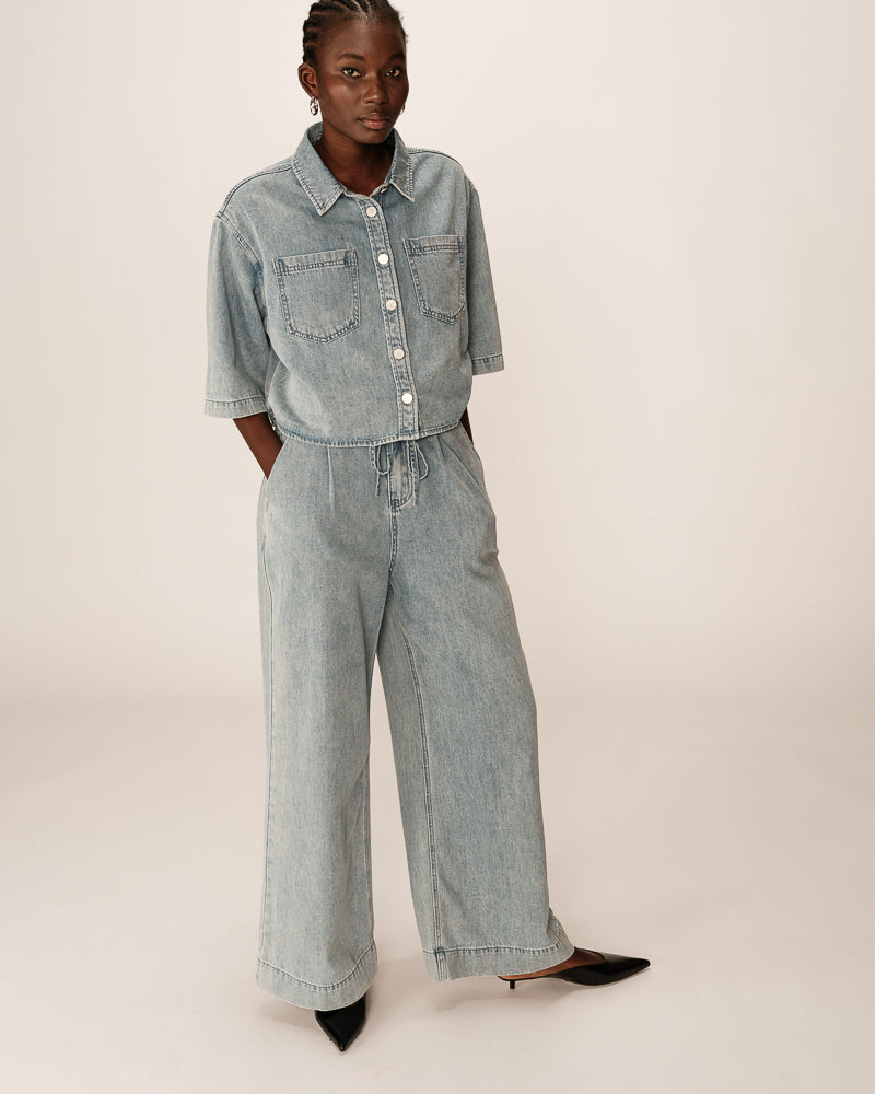 PANTALÓN DE MEZCLILLA POMPON