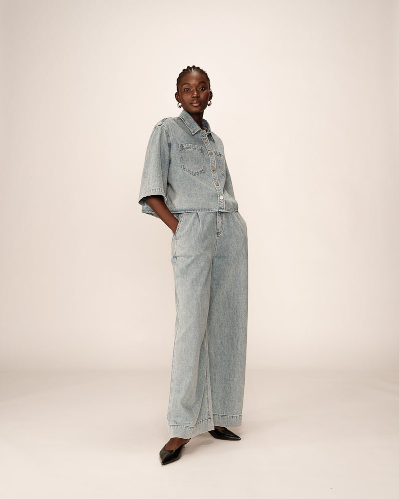 PANTALÓN DE MEZCLILLA POMPON