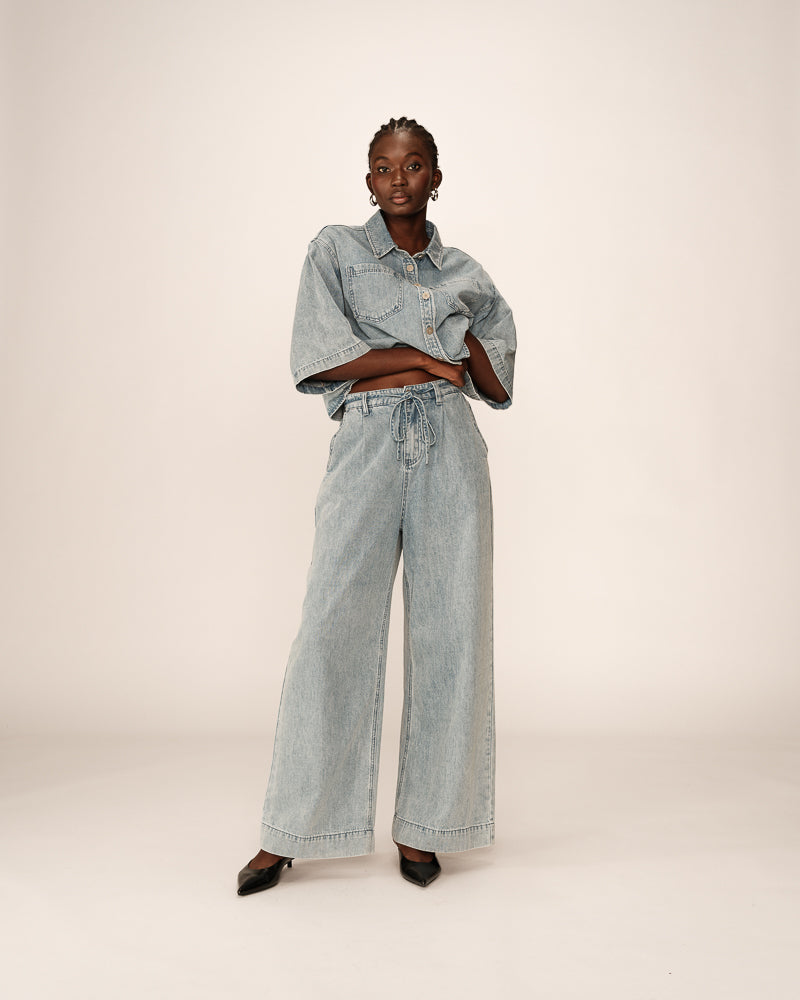PANTALÓN DE MEZCLILLA POMPON