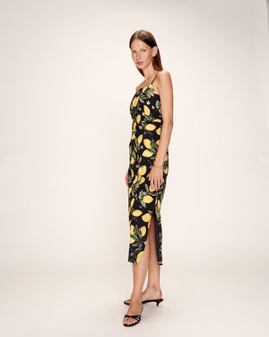 VESTIDO MIDI REBECCA LIMONES