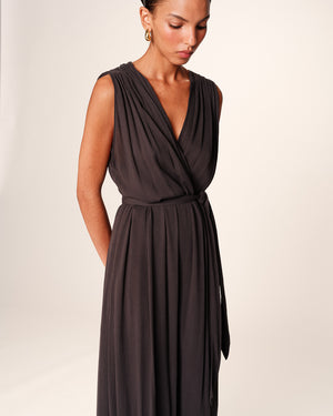 VESTIDO LARGO REGIS ANTHRACITA