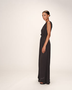 VESTIDO LARGO REGIS ANTHRACITA