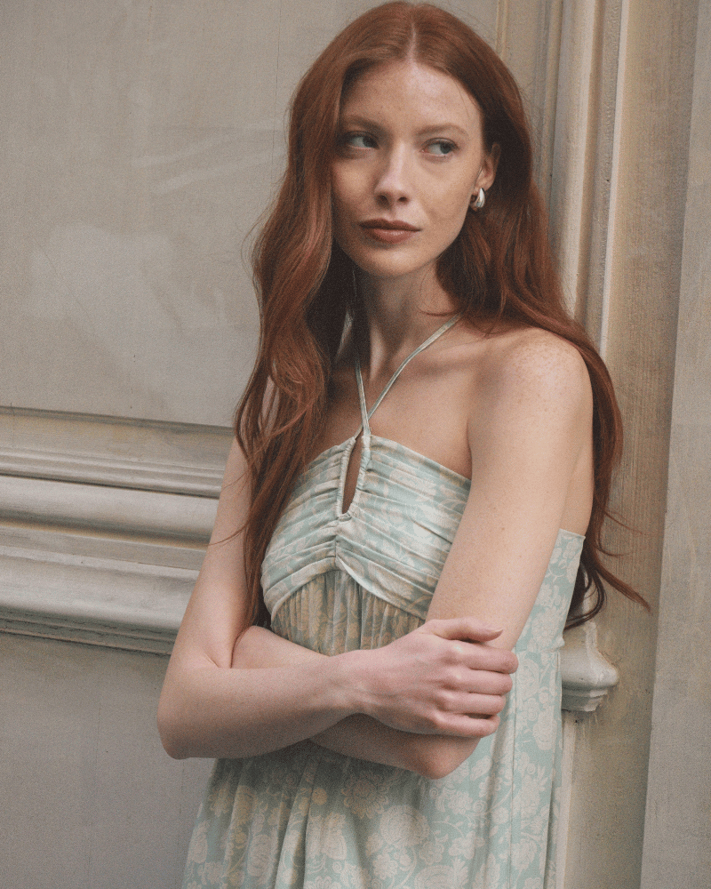 VESTIDO SATIN LARGO REINE VERDE