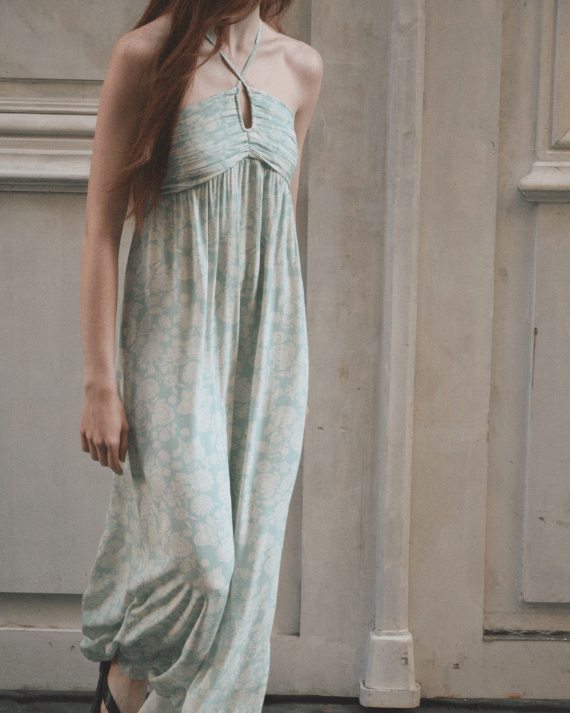 VESTIDO SATIN LARGO REINE VERDE