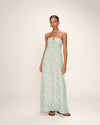 VESTIDO SATIN LARGO REINE VERDE