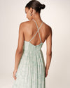 VESTIDO SATIN LARGO REINE VERDE