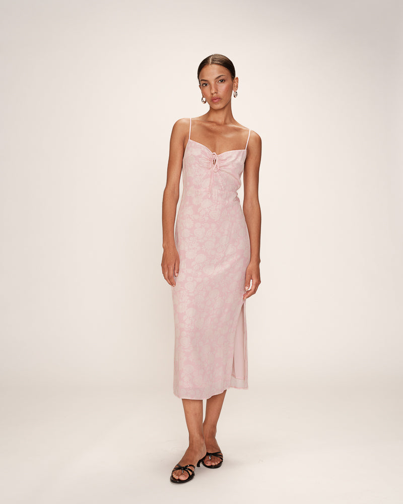 VESTIDO MIDI RETINA ROSA