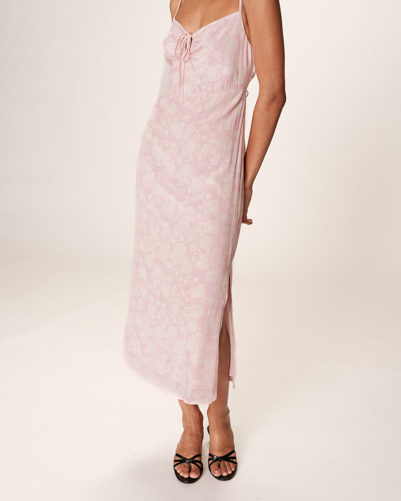 VESTIDO MIDI RETINA ROSA