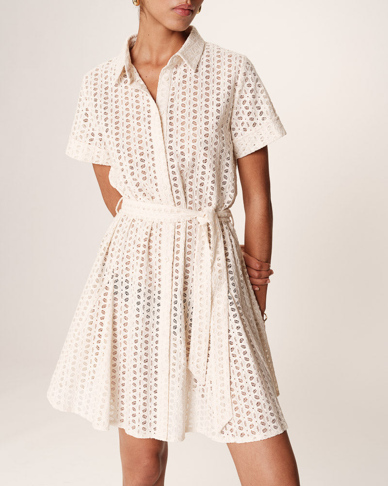 VESTIDO CORTO ROMANE CRUDO