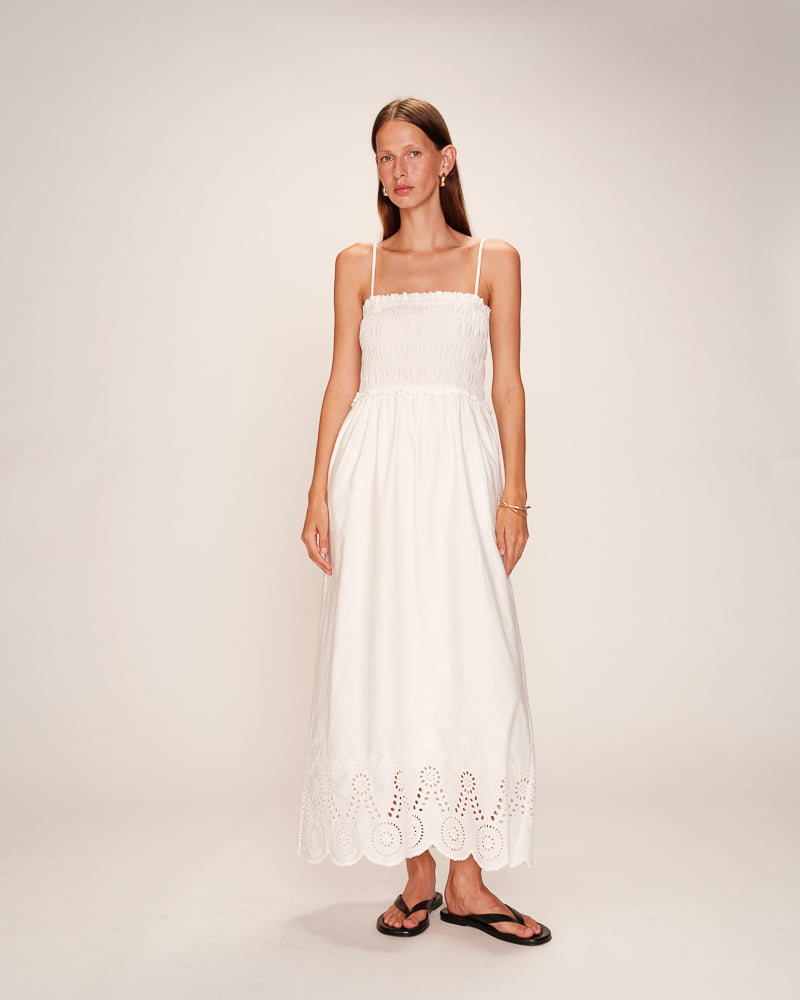 VESTIDO BOHO LARGO ROSEBELLA BLANCO