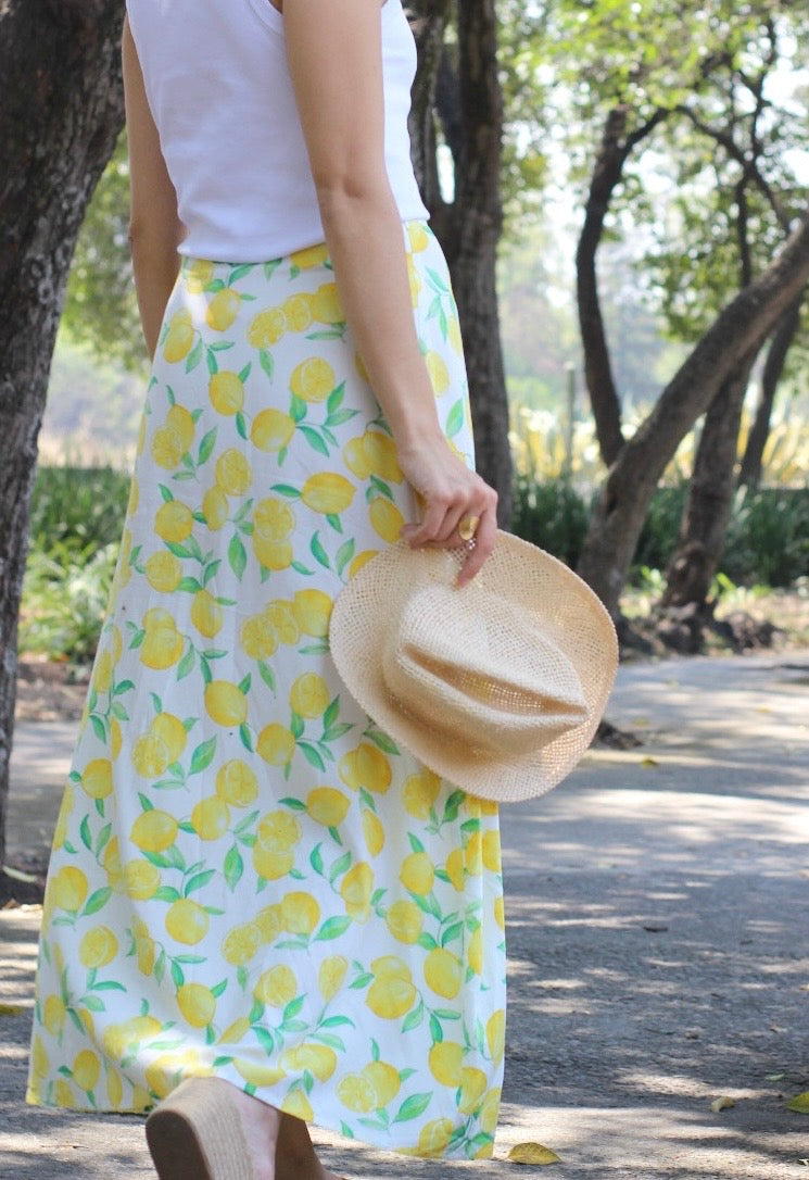 FALDA MIDI LIMONES