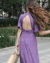 VESTIDO GLORIA MORADO MARGARITAS