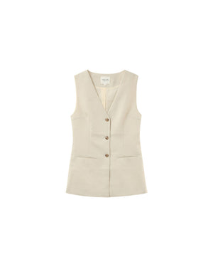 CHALECO PAZ LINO BEIGE -15%