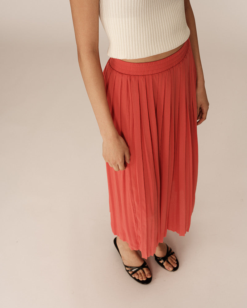 FALDA TABLEADA PLISSE CORAL (CH o G)