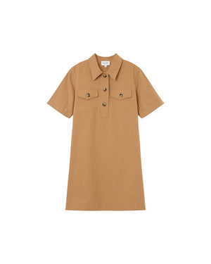 VESTIDO CORTO MEZCLILLA PHILINE CAMEL