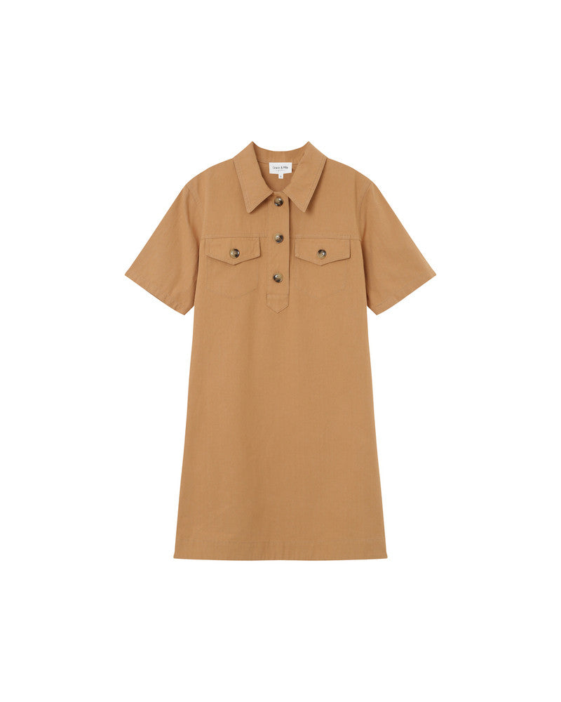 VESTIDO CORTO MEZCLILLA PHILINE CAMEL