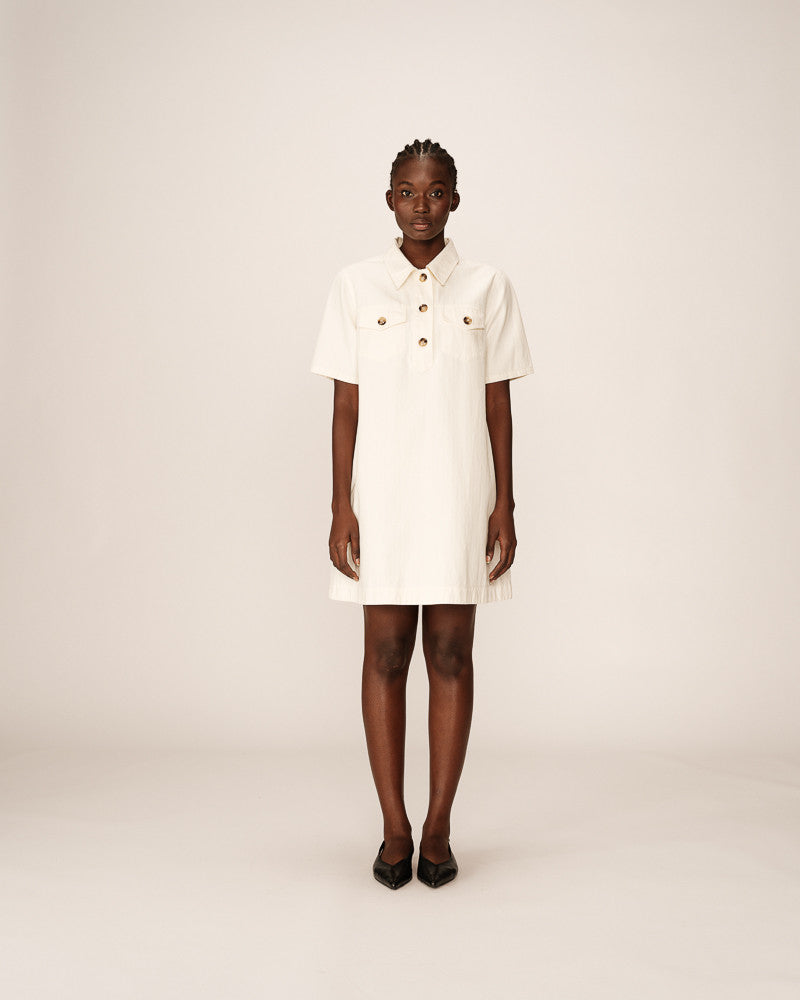 VESTIDO CORTO MEZCLILLA PHILINE CRUDO