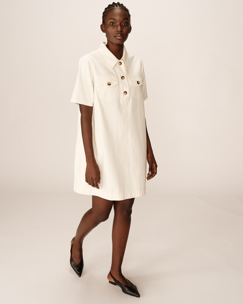 VESTIDO CORTO MEZCLILLA PHILINE CRUDO