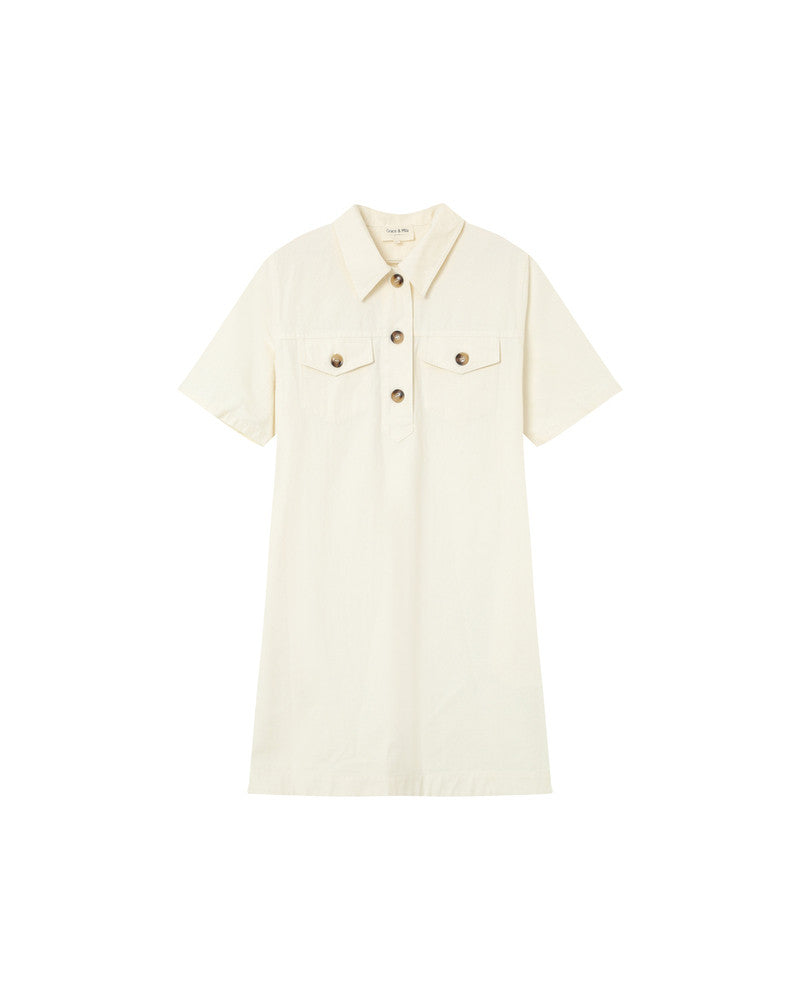 VESTIDO CORTO MEZCLILLA PHILINE CRUDO
