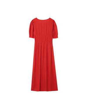 VESTIDO MIDI POLDIE CORAL ROJO