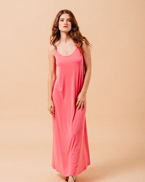 VESTIDO LARGO MOTEL FUCSIA -50%