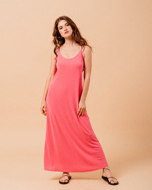 VESTIDO LARGO MOTEL FUCSIA -50%