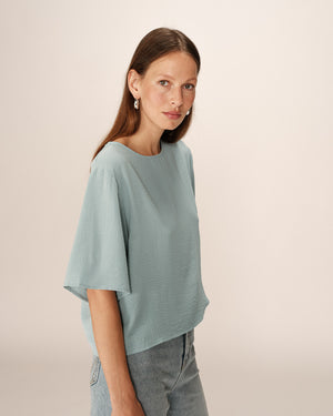 BLUSA PAPRIKA AZUL MANGA 3/4