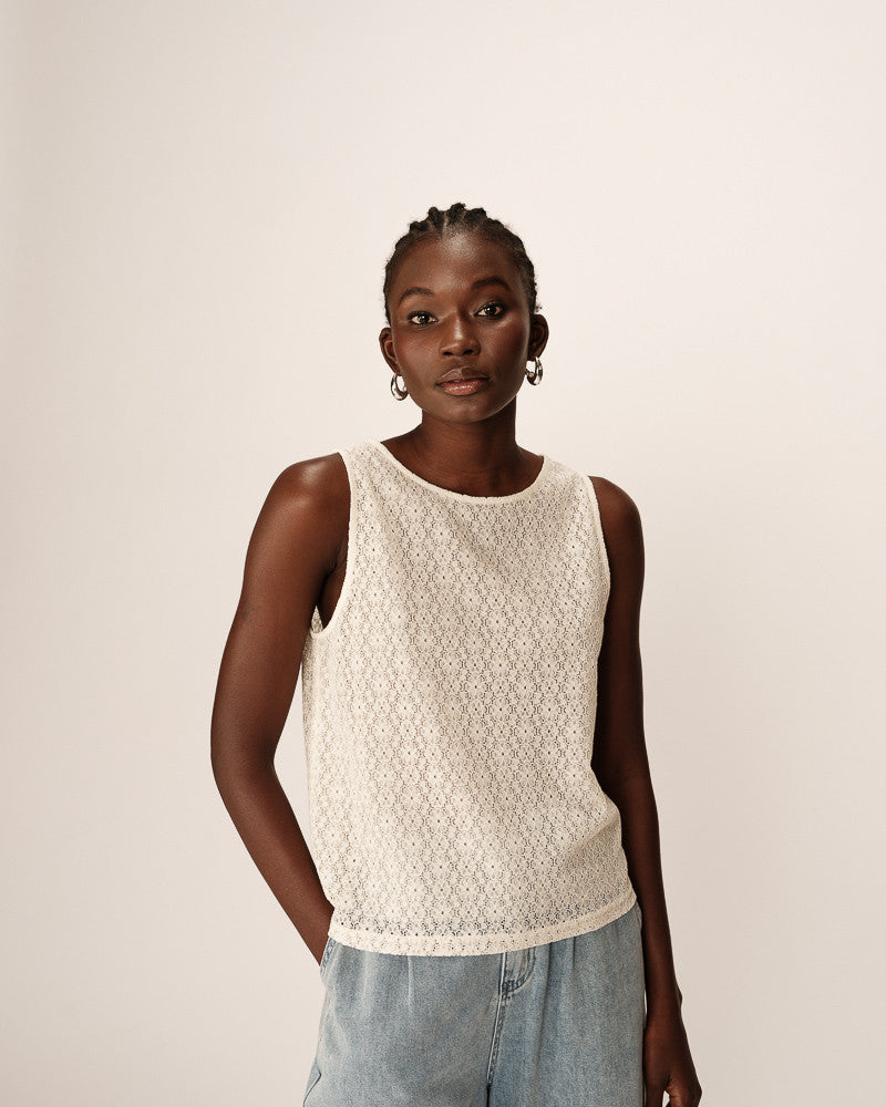 TOP DE ENCAJE BLANCO PASSIONNEE